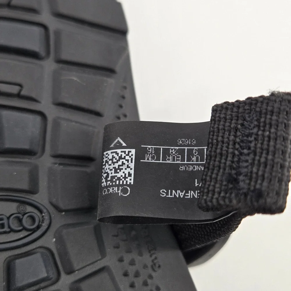 Chaco Z1 Ecotread Kids Youth Sandal Navy Gray Geometric Strap Water Shoe Size 10